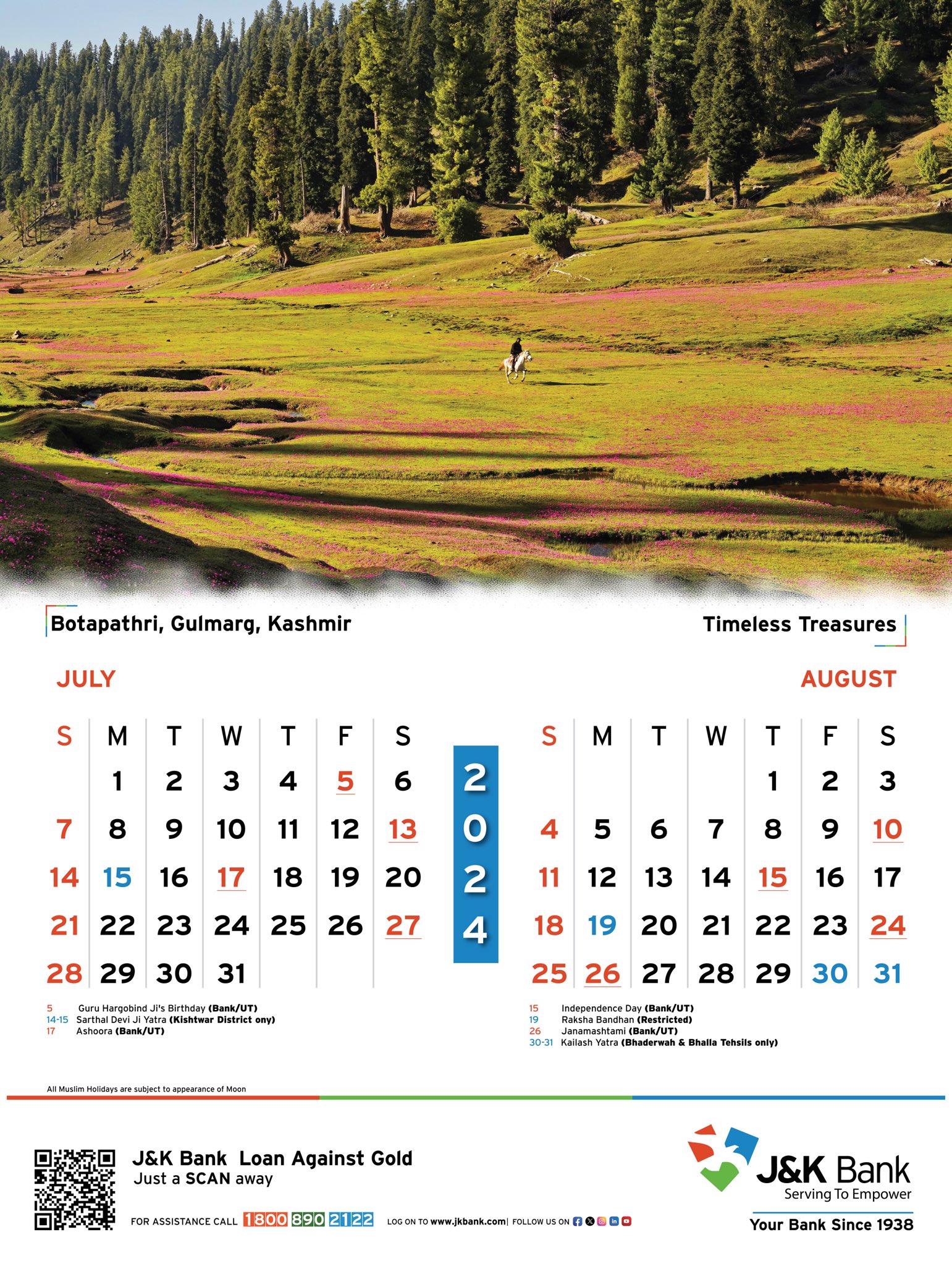 J&K Bank Wall Calendar for 2024 Available here JK News Nation