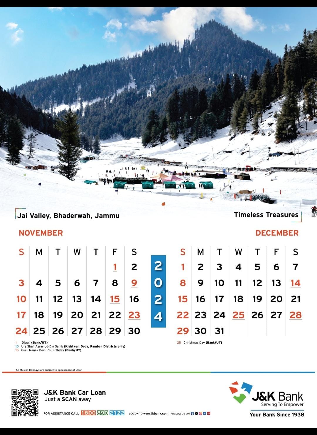 J&K Bank Wall Calendar for 2024 Available here JK News Nation