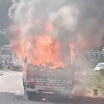 Bus Carrying Vaishno Devi Pilgrims Engulfed in Massive Fire on Katra-Jammu Route”