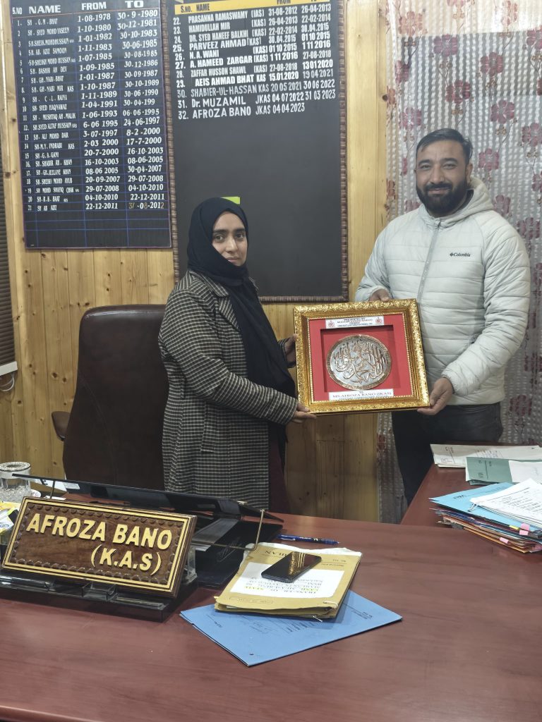 HRACF Delegation Honors Ms. Afroza Bano (JKAS) and Highlights Public Welfare Concerns in Budgam